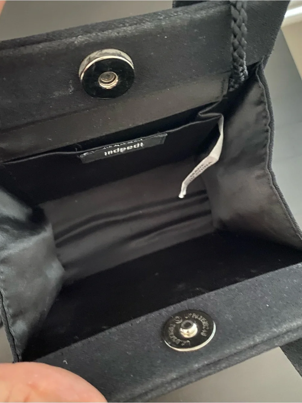 Indeed Black Bag with Crystal Accents